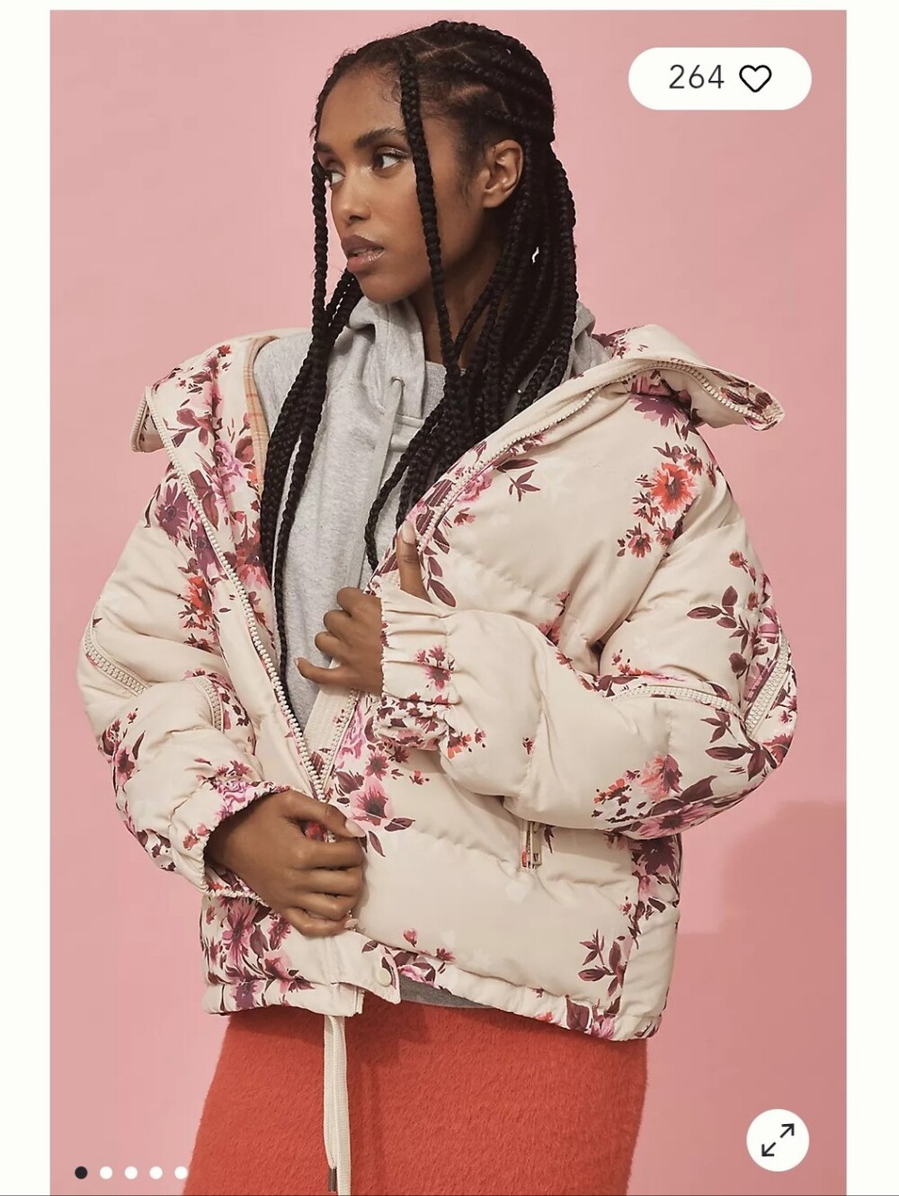 NWOT ANTHROPOLOGIE OOF WEAR FLORAL PUFFER COAT Xsmall - Picture 4 of 9